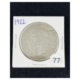 1922 Peace Silver Dollar Coin