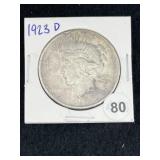 1923 D Peace Silver Dollar Coin