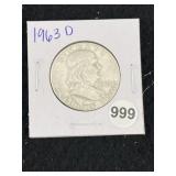 1963 D Franklin Half Dollar Silver Coin