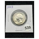 1943 Washington Quarter Silver Coin