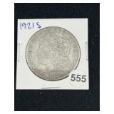 1921 S Morgan Silver Dollar Coin