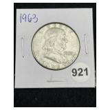 1963 Franklin Half Dollar Silver Coin