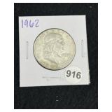 1962 Franklin Half Dollar Silver Coin