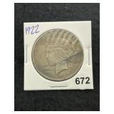 1922 Peace Silver Dollar Coin