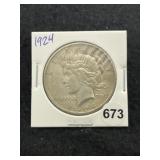 1924 Peace Silver Dollar Coin