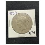 1923 S Peace Silver Dollar Coin