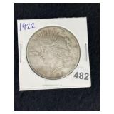 1922 S Peace Silver Dollar Coin