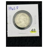 1962 D Washington Quarter Silver Coin