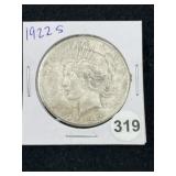 1922 S Peace Silver Dollar Coin
