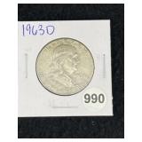1963 D Franklin Half Dollar Silver Coin