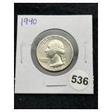 1940 Washington Quarter Silver Coin