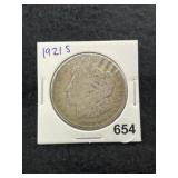 1921 S Morgan Silver Dollar Coin