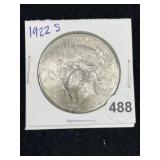 1922 S Peace Silver Dollar Coin
