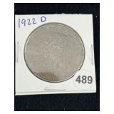1922 D Peace Silver Dollar Coin