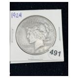 1924 Peace Silver Dollar Coin
