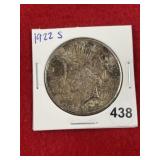 1922 S Peace Silver Dollar Coin