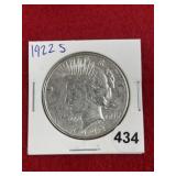 1922 S Peace Silver Dollar Coin