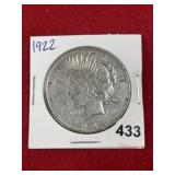1922 Peace Silver Dollar Coin