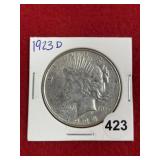 1923 D Peace Silver Dollar Coin