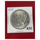 1922 Peace Silver Dollar Coin