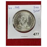 1 Ounce .999 Fine Silver Coin