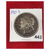 1921 S Morgan Silver Dollar Coin