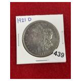 1921 D Morgan Silver Dollar Coin