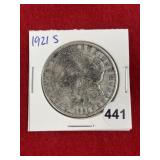 1921 S Morgan Silver Dollar Coin