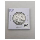 1959 Franklin Half Dollar Silver Coin