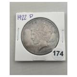 1922 D Peace Silver Dollar Coin