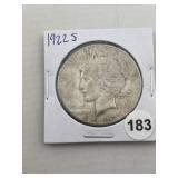 1922 S Peace Silver Dollar Coin