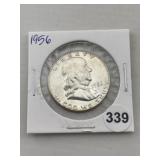 1956 Franklin Half Dollar Silver Coin