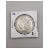 1921 S Morgan Silver Dollar Coin