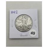 1942 Walking Liberty Half Dollar Silver Coin