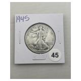 1945 Walking Liberty Half Dollar Silver Coin