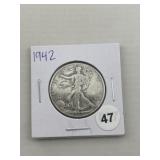 1942 Walking Liberty Half Dollar Silver Coin