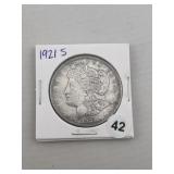 1921 S Morgan Silver Dollar Coin
