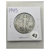 1943 Walking Liberty Half Dollar Silver Coin