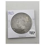 1923 Peace Silver Dollar Coin