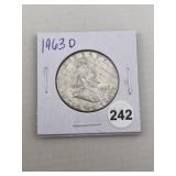 1963 D Franklin Half Dollar Silver Coin