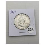 1963 Franklin Half Dollar Silver Coin
