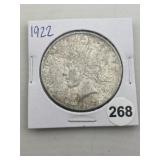 1922 Peace Silver Dollar Coin