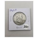1963 D Franklin Half Dollar Silver Coin