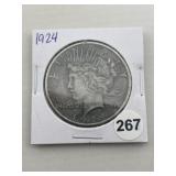 1924 Peace Silver Dollar Coin