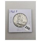 1962 D Franklin Half Dollar Silver Coin