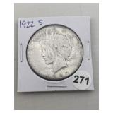 1922 S Peace Silver Dollar Coin