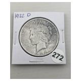1922 D Peace Silver Dollar Coin