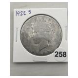 1922 S Peace Silver Dollar Coin