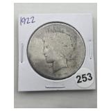 1922 Peace Silver Dollar Coin