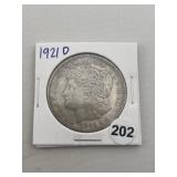 1921 D Morgan Silver Dollar Coin